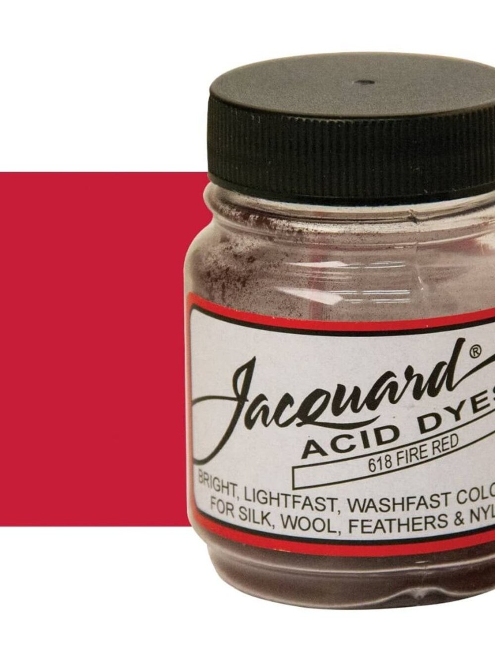 Jacquard Acid Dyes Fire Red 618 .5 Oz Jar For Wool Silk Nylon Cashmere Fur NEW